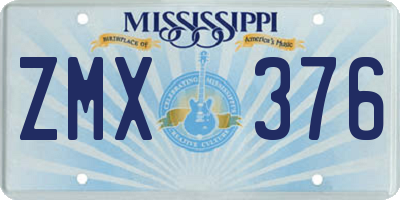 MS license plate ZMX376