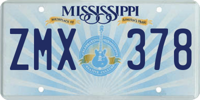 MS license plate ZMX378