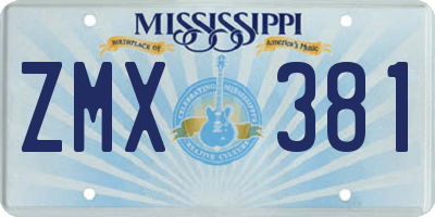 MS license plate ZMX381