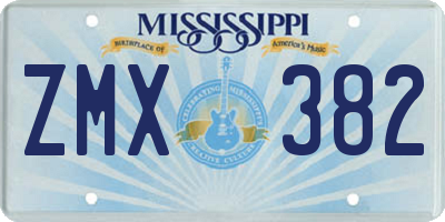 MS license plate ZMX382