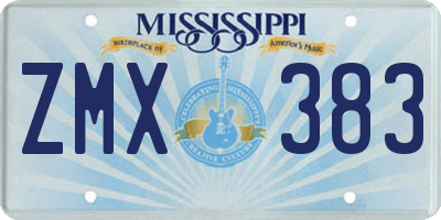 MS license plate ZMX383