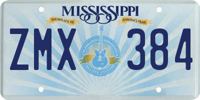 MS license plate ZMX384