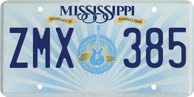 MS license plate ZMX385