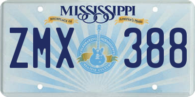 MS license plate ZMX388