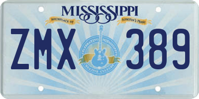 MS license plate ZMX389