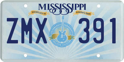 MS license plate ZMX391
