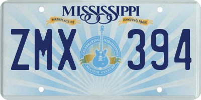 MS license plate ZMX394