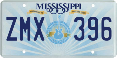 MS license plate ZMX396