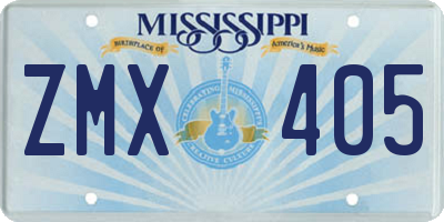 MS license plate ZMX405