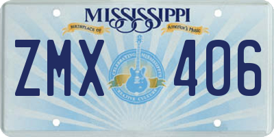 MS license plate ZMX406