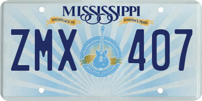 MS license plate ZMX407