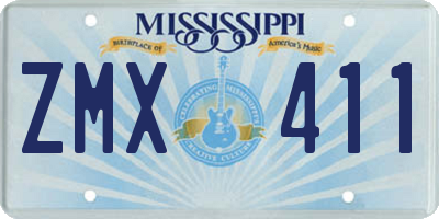 MS license plate ZMX411