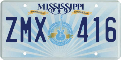 MS license plate ZMX416