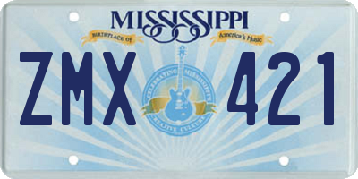 MS license plate ZMX421