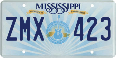 MS license plate ZMX423