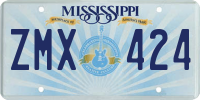 MS license plate ZMX424