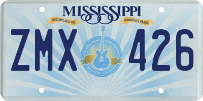 MS license plate ZMX426