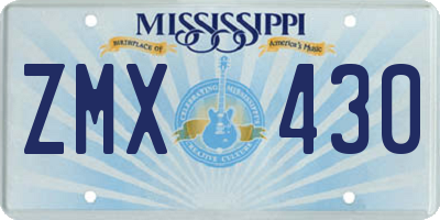 MS license plate ZMX430