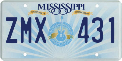 MS license plate ZMX431