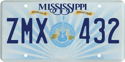 MS license plate ZMX432