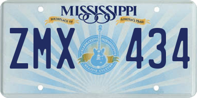MS license plate ZMX434