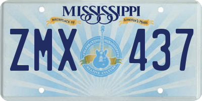 MS license plate ZMX437