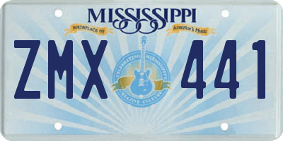 MS license plate ZMX441