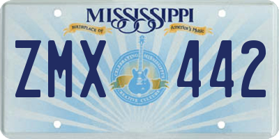 MS license plate ZMX442