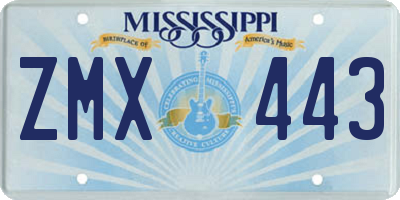 MS license plate ZMX443
