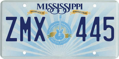 MS license plate ZMX445