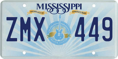 MS license plate ZMX449