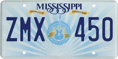 MS license plate ZMX450