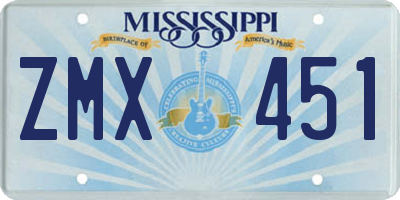 MS license plate ZMX451