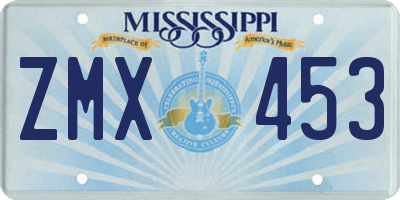MS license plate ZMX453