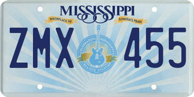MS license plate ZMX455