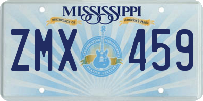 MS license plate ZMX459