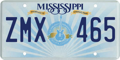 MS license plate ZMX465
