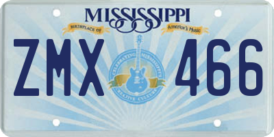 MS license plate ZMX466