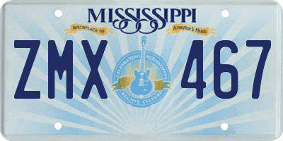 MS license plate ZMX467