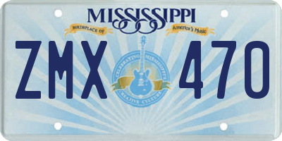 MS license plate ZMX470