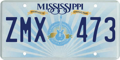 MS license plate ZMX473