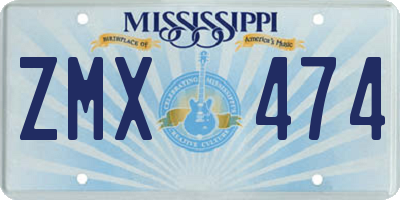 MS license plate ZMX474