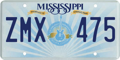 MS license plate ZMX475