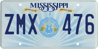 MS license plate ZMX476
