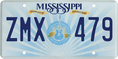 MS license plate ZMX479
