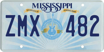 MS license plate ZMX482