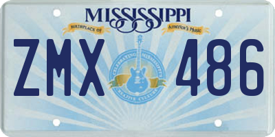 MS license plate ZMX486