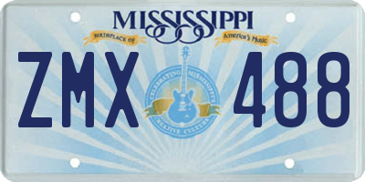 MS license plate ZMX488