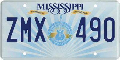 MS license plate ZMX490