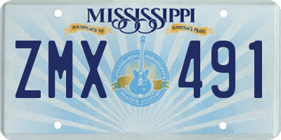 MS license plate ZMX491
